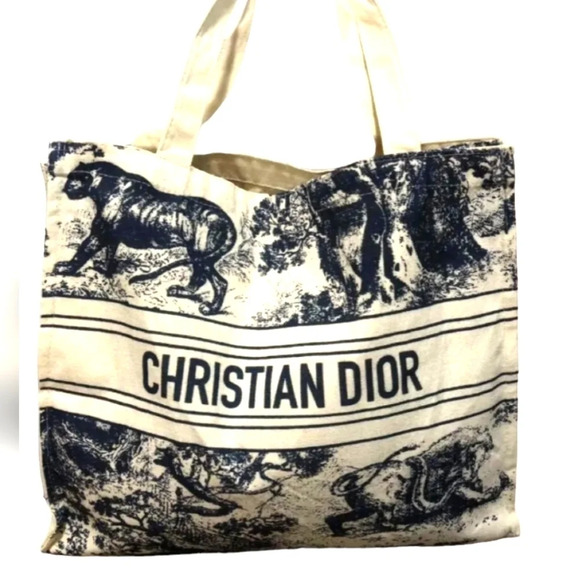 NWT Christian Dior Wardujuy Large Canvas Printed Tote Bag 100% Authentic - Picture 7 of 8